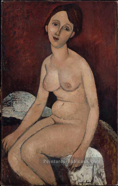 assis nu Amedeo Modigliani Peintures à l'huile